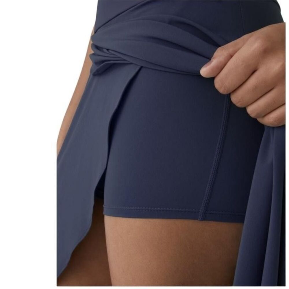 Halara Wrap Skirt Women's Small Blue Hi Low Maxi Built In Shorts Resort Cruise - Picture 11 of 13